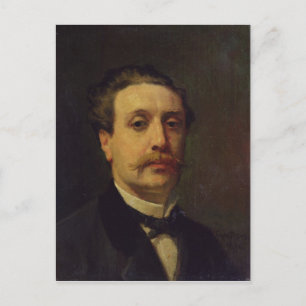 Portrait of Guy de Maupassant  1876 Postcard