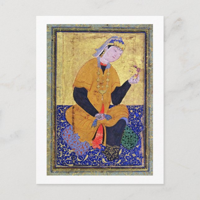 Portrait of Hamida Banu Begum, holding a seal, ill Postcard (Front)