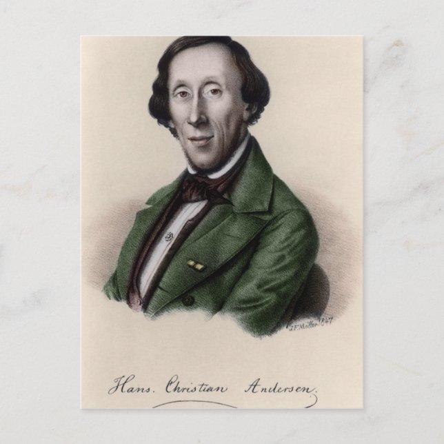Portrait of Hans Christian Andersen Postcard (Front)
