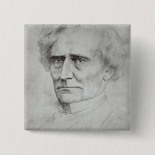 Portrait of Hector Berlioz 15 Cm Square Badge