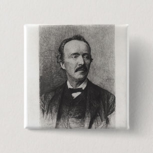Portrait of Heinrich Schliemann 15 Cm Square Badge