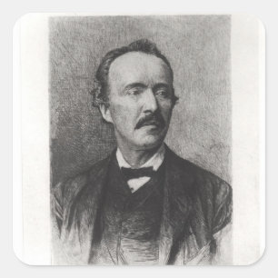 Portrait of Heinrich Schliemann Square Sticker