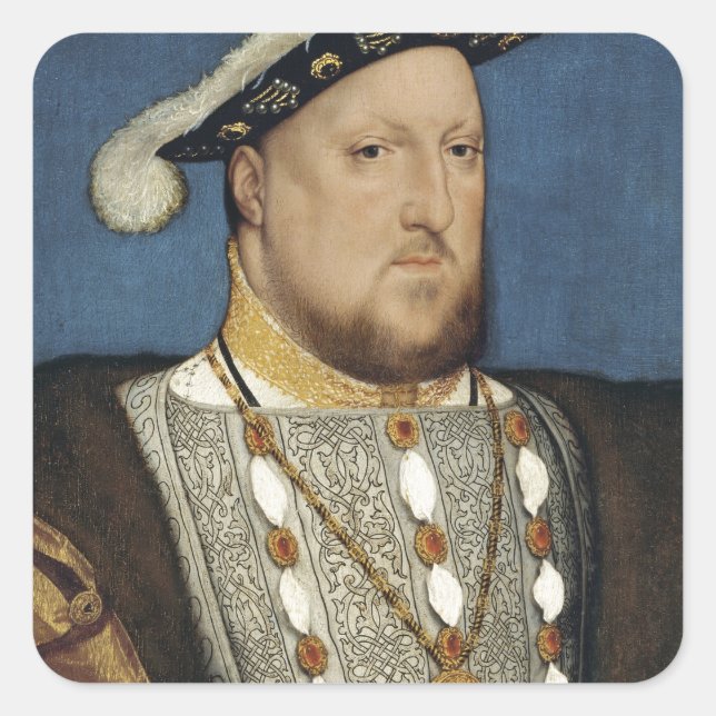 Portrait of Henry VIII of England by Hans Holbein Square Sticker (Front)