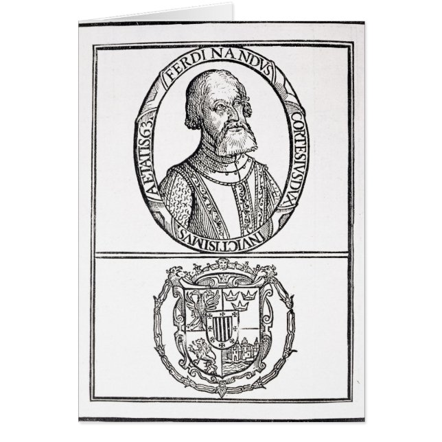 Portrait of Hernado Cortes  and his arms (Front)