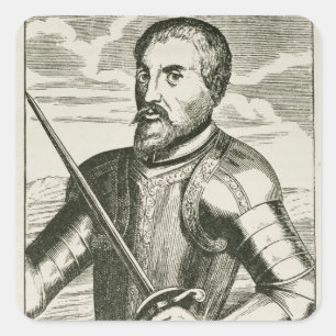 Portrait of Hernando de Soto Square Sticker