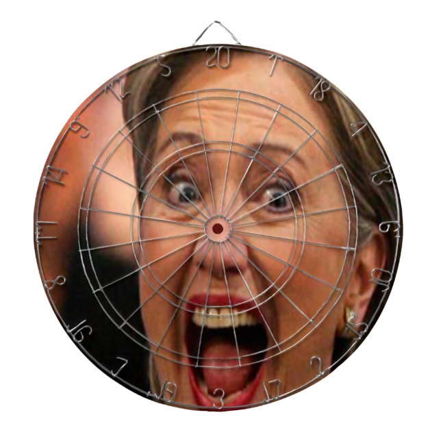 Portrait of Hillary Clinton Political Dart Board (Front)