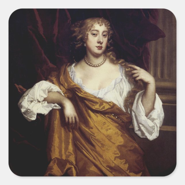Portrait of Hon. Mary Wharton Square Sticker (Front)