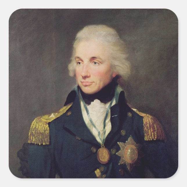 Portrait of Horatio Nelson , Viscount Nelson Square Sticker (Front)