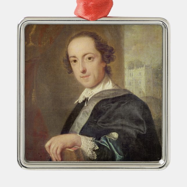 Portrait of Horatio Walpole Metal Tree Decoration (Front)