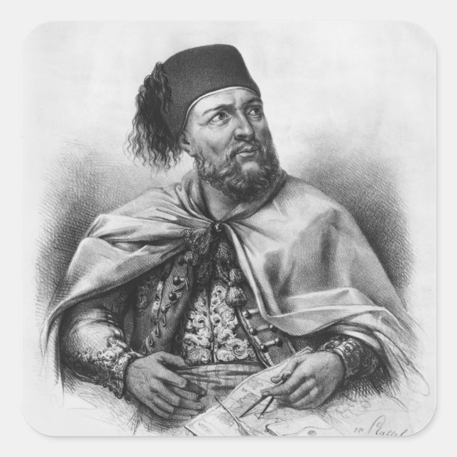 Portrait of Ibrahim Pasha, 1840 Square Sticker (Front)