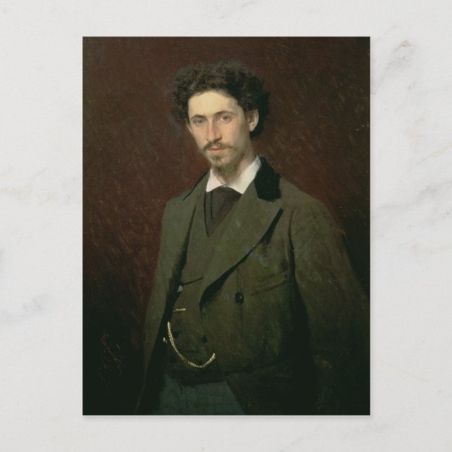 Portrait of Ilya Efimovich Repin, 1876 Postcard (Front)