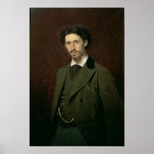 Portrait of Ilya Efimovich Repin, 1876 Poster (Front)