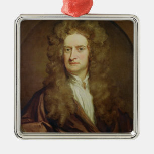 Portrait of Isaac Newton  1702 Metal Tree Decoration