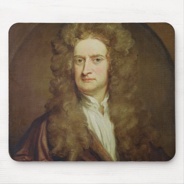 Portrait of Isaac Newton  1702 Mouse Pad (Front)