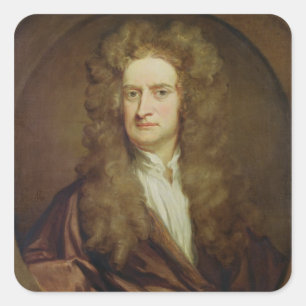 Portrait of Isaac Newton 1702 Square Sticker