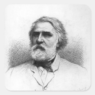 Portrait of Ivan Turgenev Square Sticker