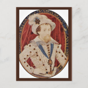 Portrait Of James I, King Of England Oval By Hilli Postcard