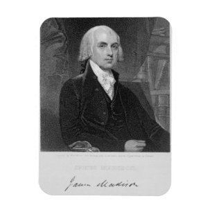 Portrait of James Madison, engraved by William A. Magnet