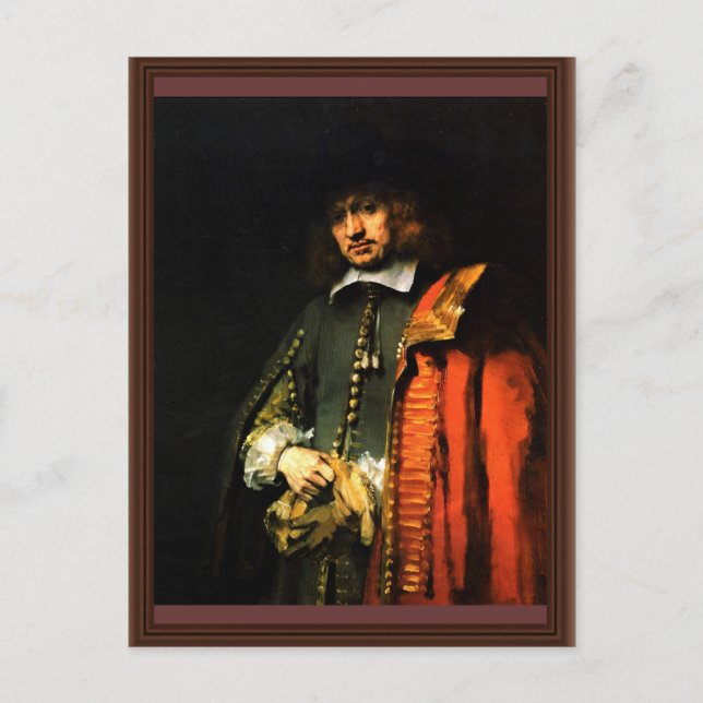 Portrait Of Jan Six By Rembrandt Harmensz. Van Postcard (Front)