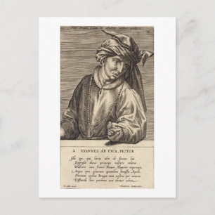 Portrait of Jan van Eyck (c.1390-1441) plate 2 in Postcard