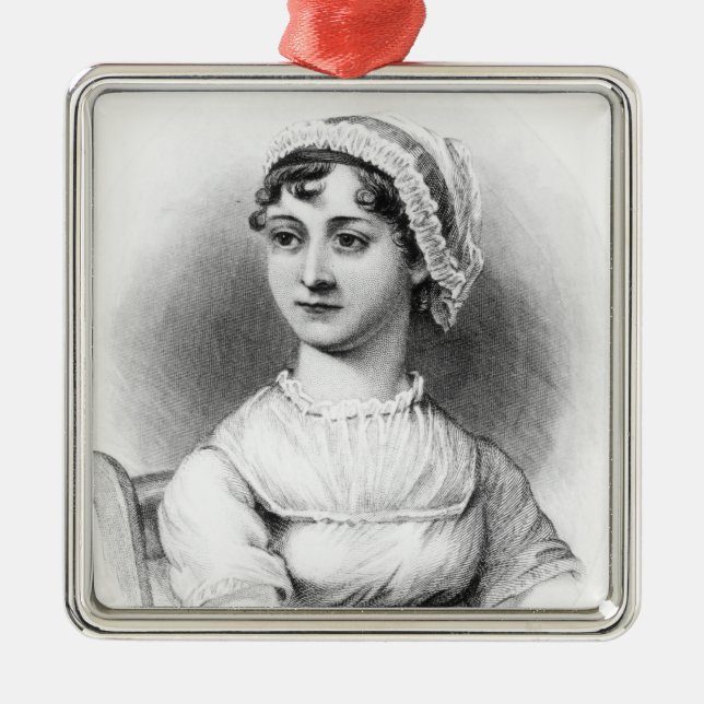 Portrait of Jane Austen Metal Tree Decoration (Front)