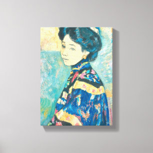 Portrait of Japanese Woman (by Fujishima Takeji) Canvas Print