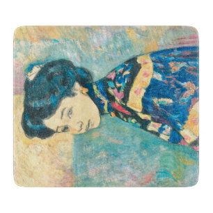 Portrait of Japanese Woman (by Fujishima Takeji) Cutting Board