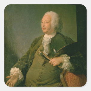 Portrait of Jean-Baptiste Oudry (1686-1755) c.1753 Square Sticker
