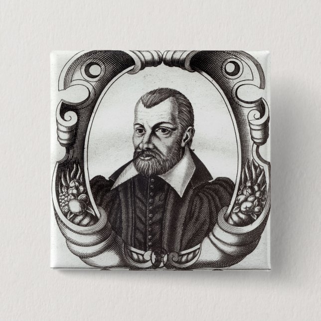 Portrait of Jean Bodin 15 Cm Square Badge (Front)