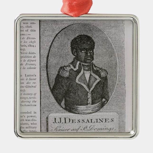 Portrait of Jean-Jacques Dessalines Metal Tree Decoration (Front)