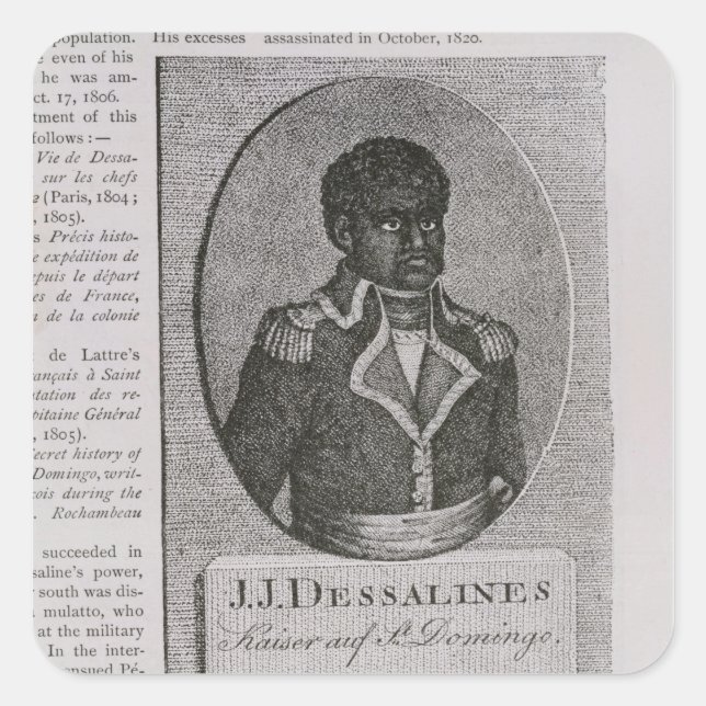Portrait of Jean-Jacques Dessalines Square Sticker (Front)