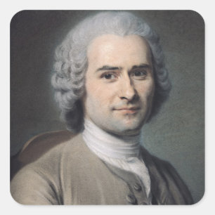 Portrait of Jean Jacques Rousseau Square Sticker