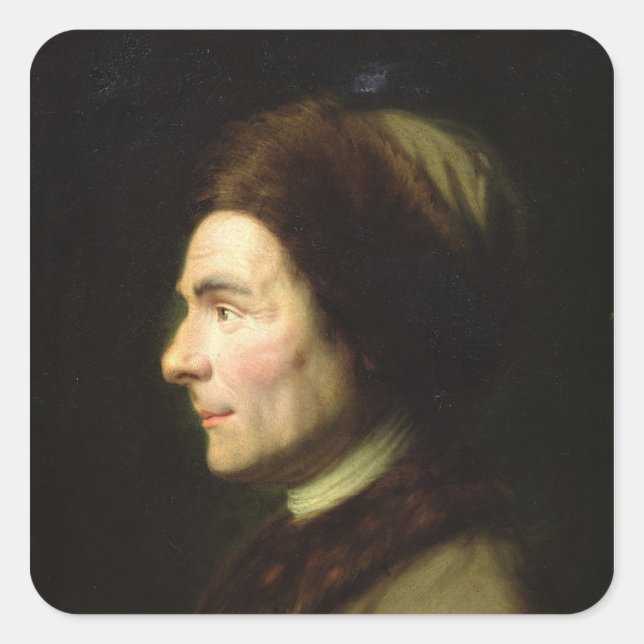 Portrait of Jean-Jacques Rousseau Square Sticker (Front)