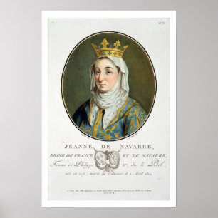 Portrait of Jeanne de Navarre (1271-1304), 1788 (c Poster