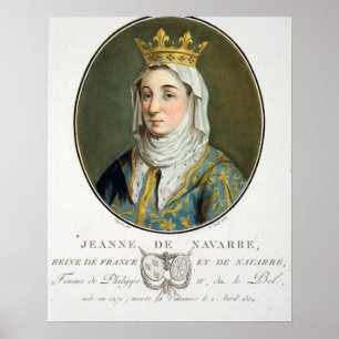 Portrait of Jeanne de Navarre (1271-1304), 1788 (c Poster