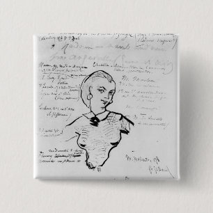 Portrait of Jeanne Duval 15 Cm Square Badge