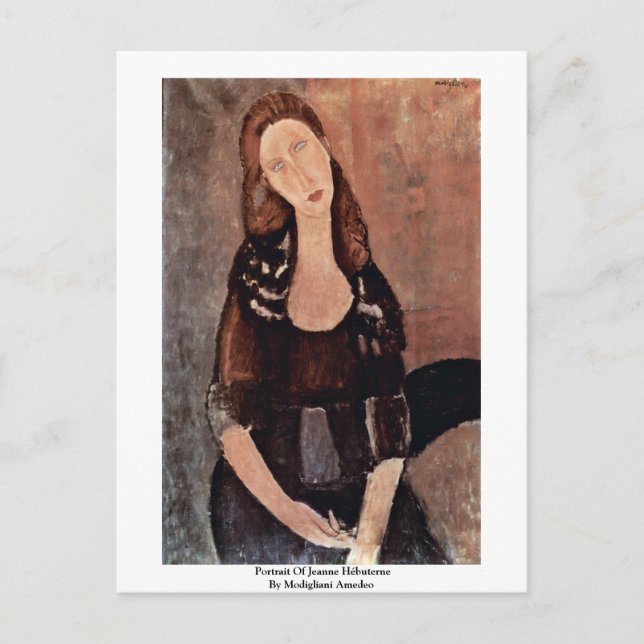 Portrait Of Jeanne Hébuterne By Modigliani Amedeo Postcard (Front)