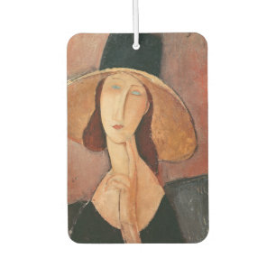 Portrait of Jeanne Hebuterne in a large hat Car Air Freshener