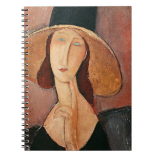 Portrait of Jeanne Hebuterne in a large hat Spiral Notebook