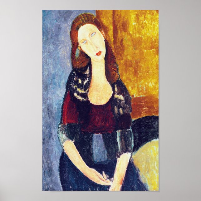 Portrait of Jeanne Hebuterne, Modigliani Poster (Front)