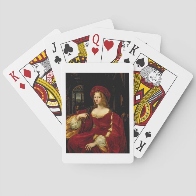 Portrait of Jeanne of Aragon (c.1500-77) wife of A Playing Cards (Back)