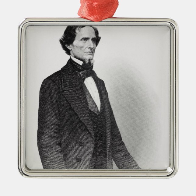 Portrait of Jefferson Davis Metal Tree Decoration (Front)