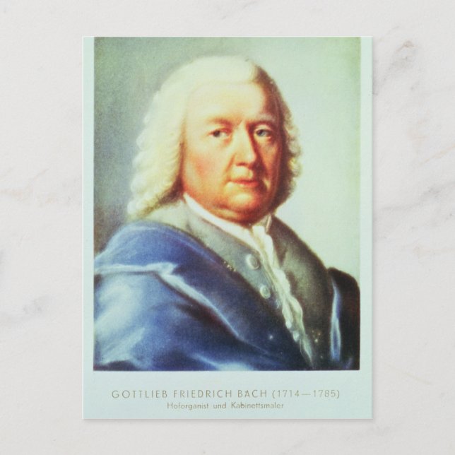 Portrait of Johann Sebastian Bach Postcard (Front)