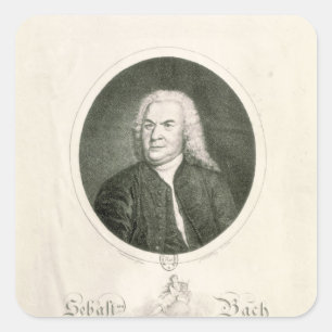 Portrait of Johann Sebastian Bach Square Sticker