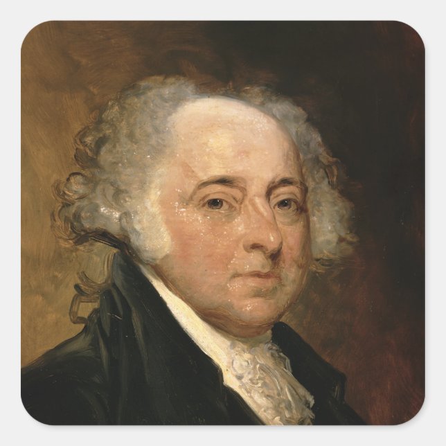 Portrait of John Adams Square Sticker (Front)