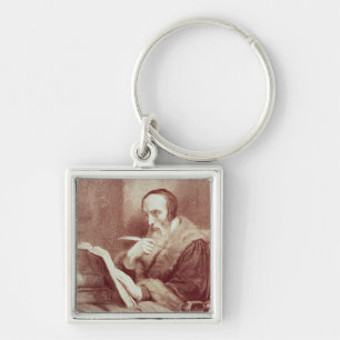 Portrait of John Calvin (1509-1564) (engraving) Key Ring