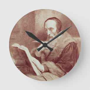 Portrait of John Calvin (1509-1564) (engraving) Round Clock