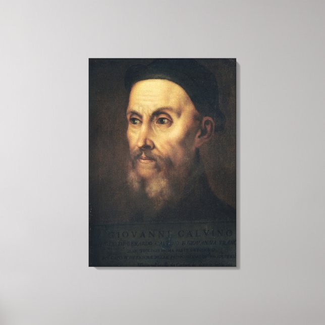 Portrait of John Calvin Canvas Print (Front)