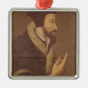 Portrait of John Calvin Metal Tree Decoration