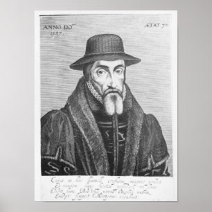 Portrait of John Foxe  English martyrologist Poster